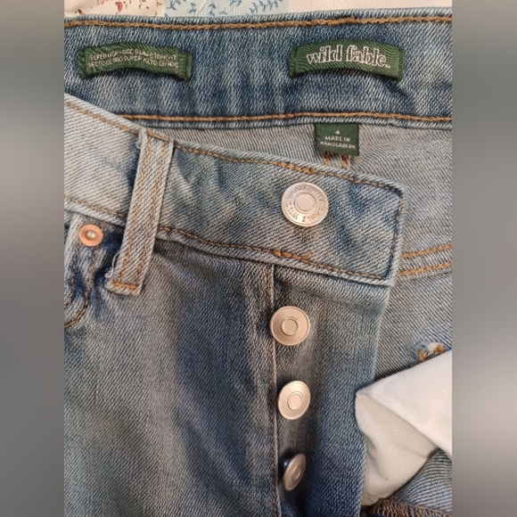 A Wild Fable Button Fly Super High Rise Slim Straight Leg Denim Jeans - Picture 10 of 11